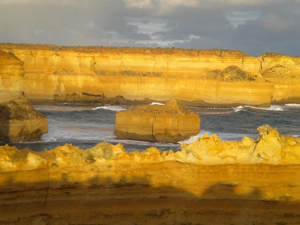Photo of setting sun shining over the sandstone by anumeha gupta