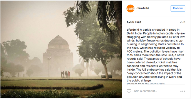 Photo of Travellers Capture India's Deadly Smog On Instagram, And Delhi Pollution's Images Don't Look Good by Trisha Singh