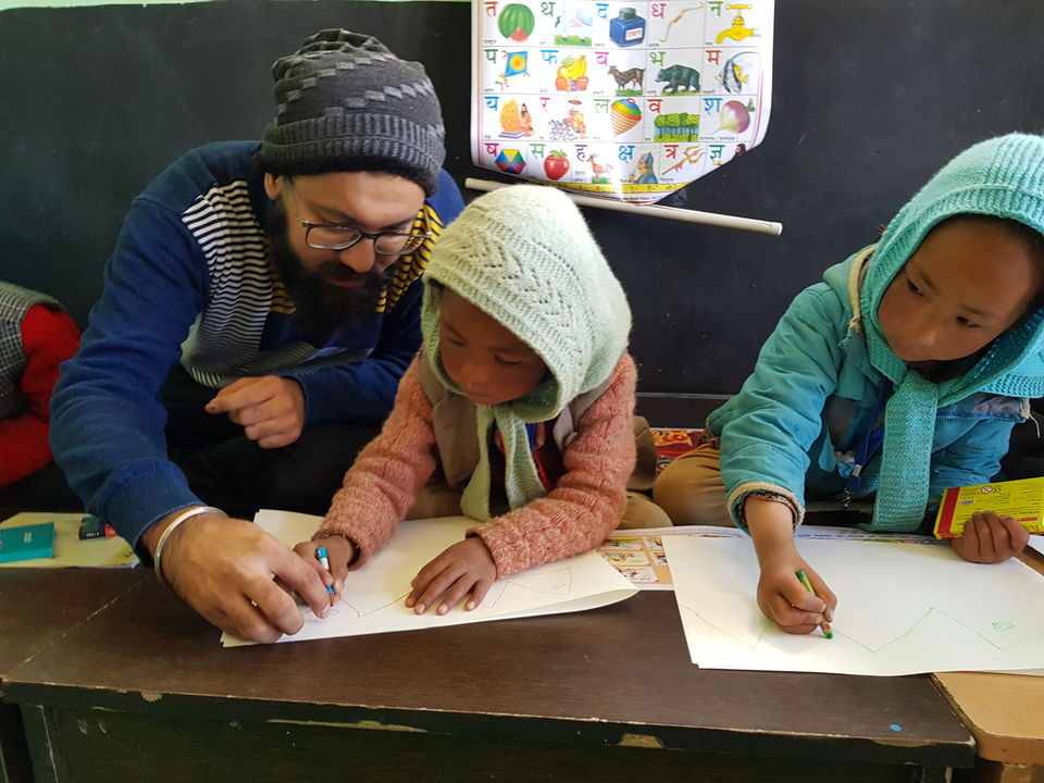 Photo of The Last Avatar Art Workshop in Hikkim, Spiti Govt School 4/9 by Aman Chotani