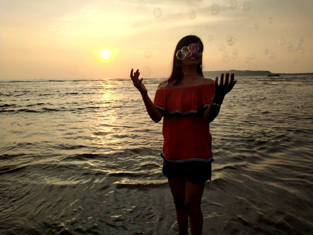 Photo of Sunset at Miramar beach, Goa, India 3/4 by janki sata