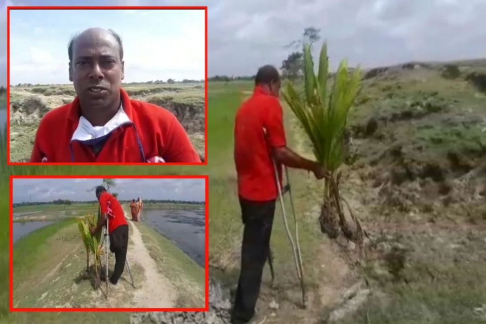 Photo of প্রতিকূলতাকে কাটিয়ে এক পায়েই সুন্দরবন সংরক্ষণের প্রচেষ্টায় 'কোকোনাট ম্যান'... 1/1 by Deya Das