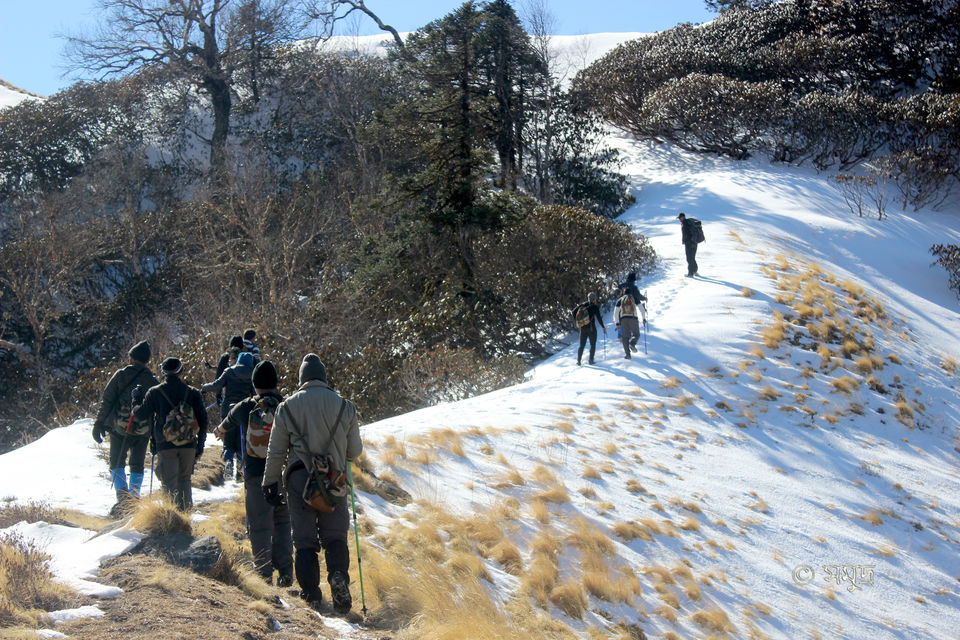 Photo of The warmth of friendship on the snow clad slopes of Kuari Pass by Samudra Sengupta