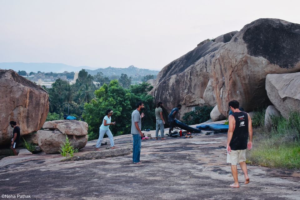 Photo of Bare hands on boulders (Hippie Island, Hampi) 2/2 by Neha Pathak