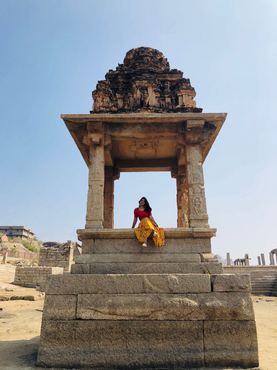 Photo of Krishna Bazaar, Hampi, Karnataka, India by Komal Deotale