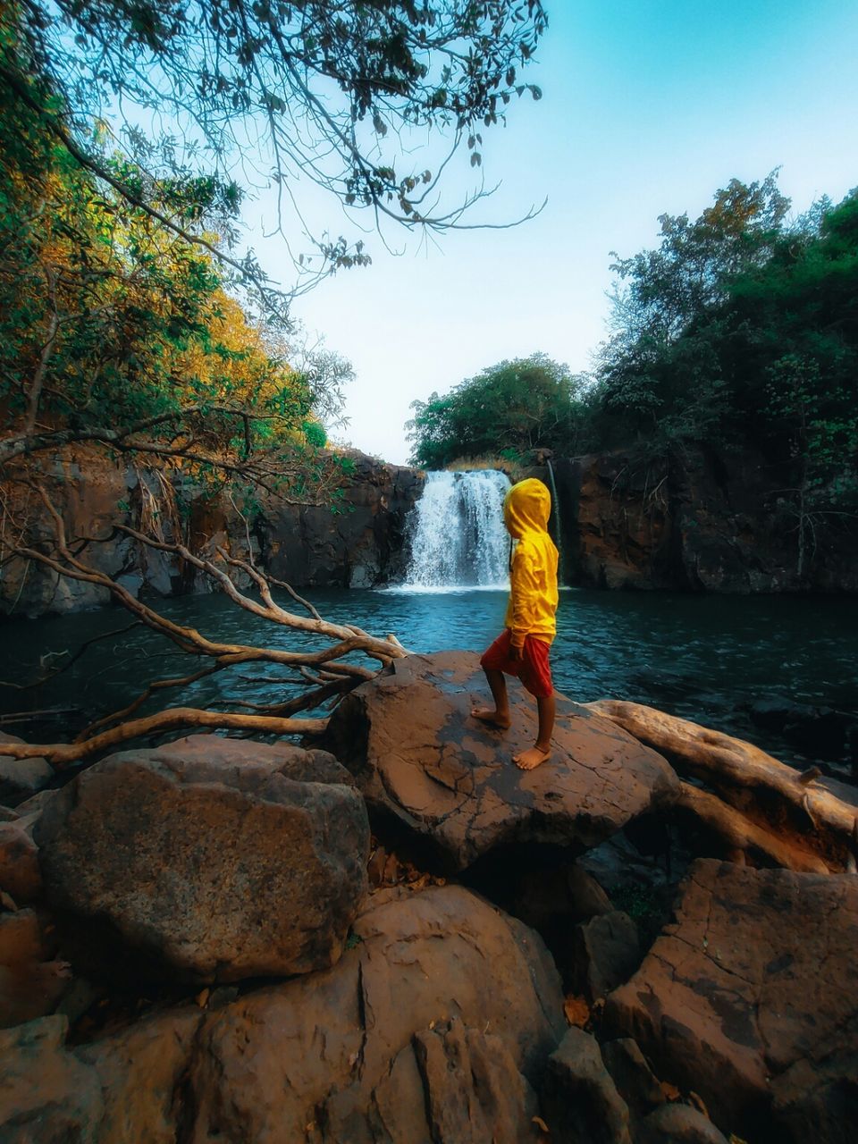 Photo of Surrender to the flow🌈#waterfallstory by Atul Patil