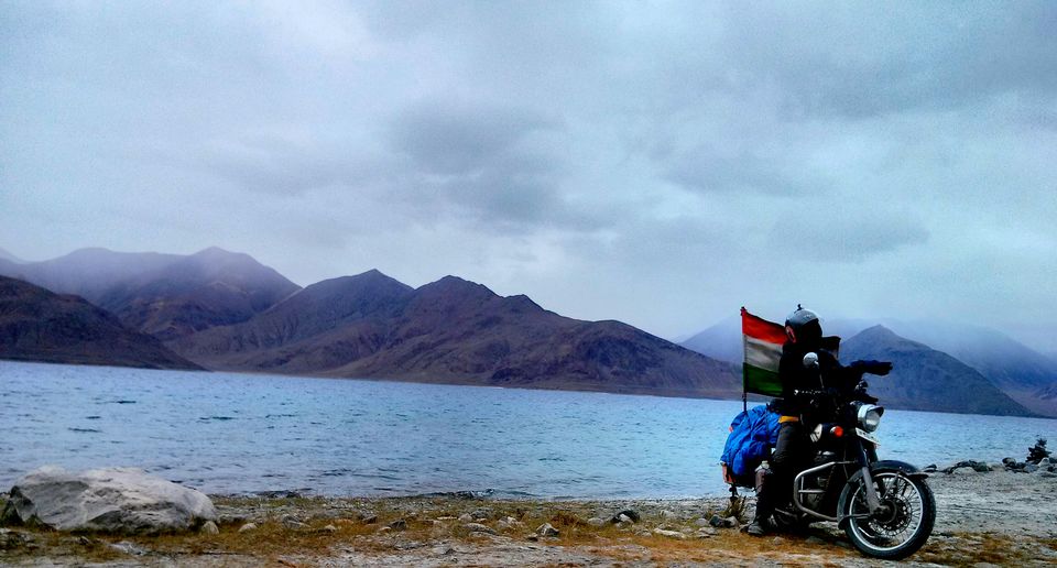 Photo of Pangong Tso - A view of a Rider 3/4 by KK Gautam