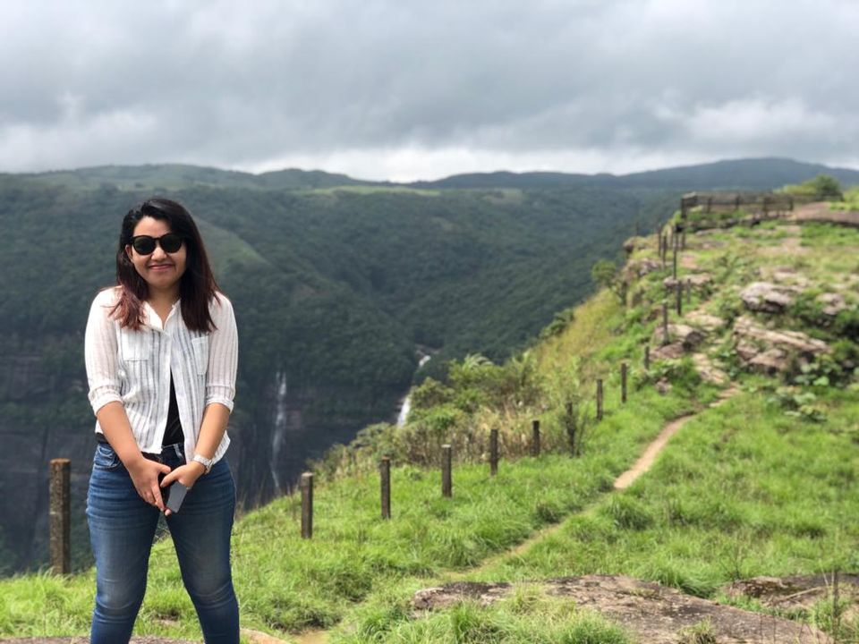 Photo of Nohkalikai Waterfall, Cherrapunjee, Meghalaya, India by Saroja Rai