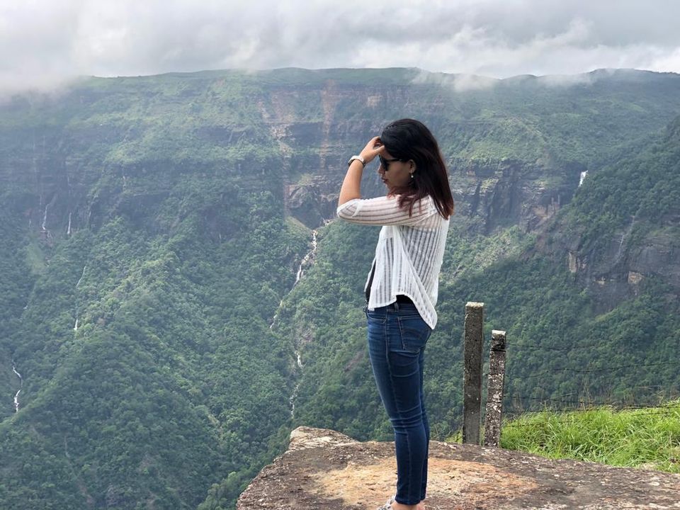 Photo of Nohkalikai Waterfall, Cherrapunjee, Meghalaya, India by Saroja Rai