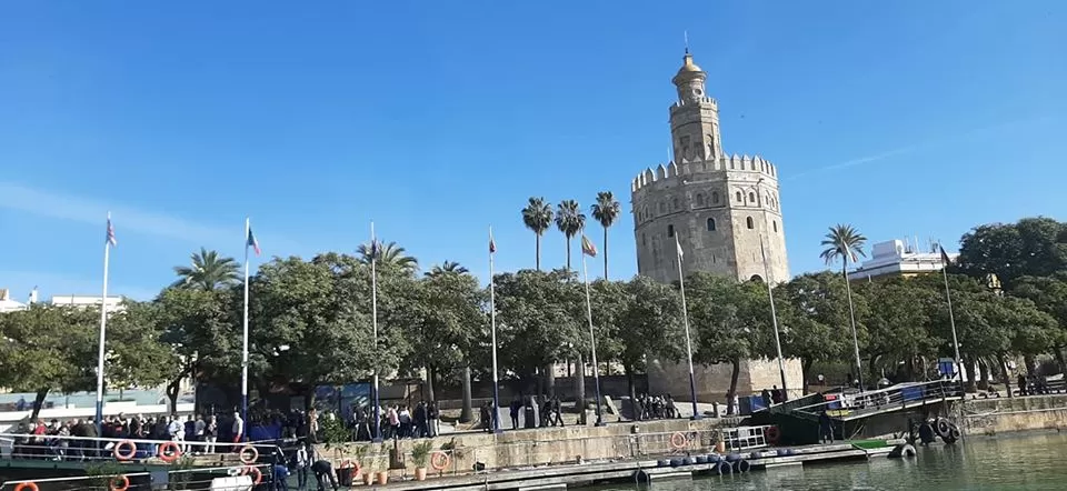 Photo of Torre del Oro, Paseo de Cristóbal Colón, Seville, Spain by Sweta Chakraborty
