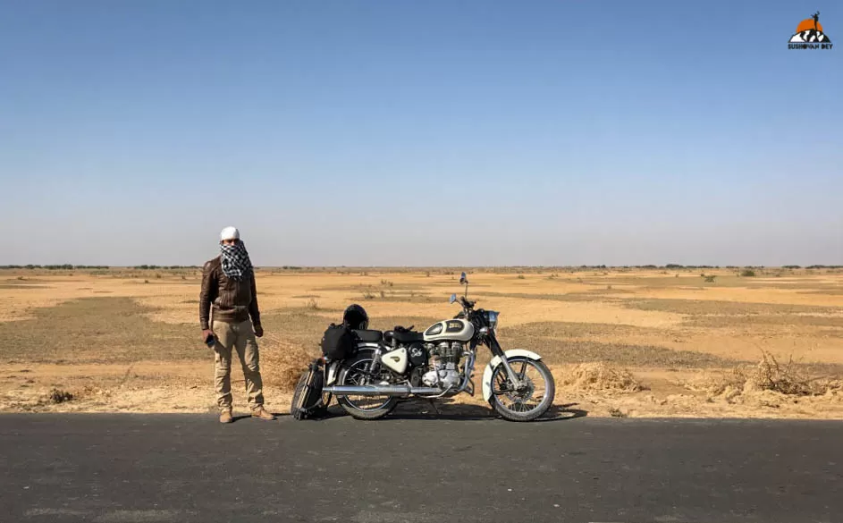 Photo of Two honeymooners and one bike in Kutch by JourneyJournals