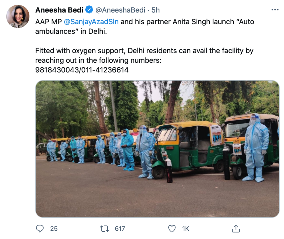 Photo of Delhi Govt Launches ‘Auto Ambulance’ Fitted With Oxygen Support 1/1 by Gunjan Upreti