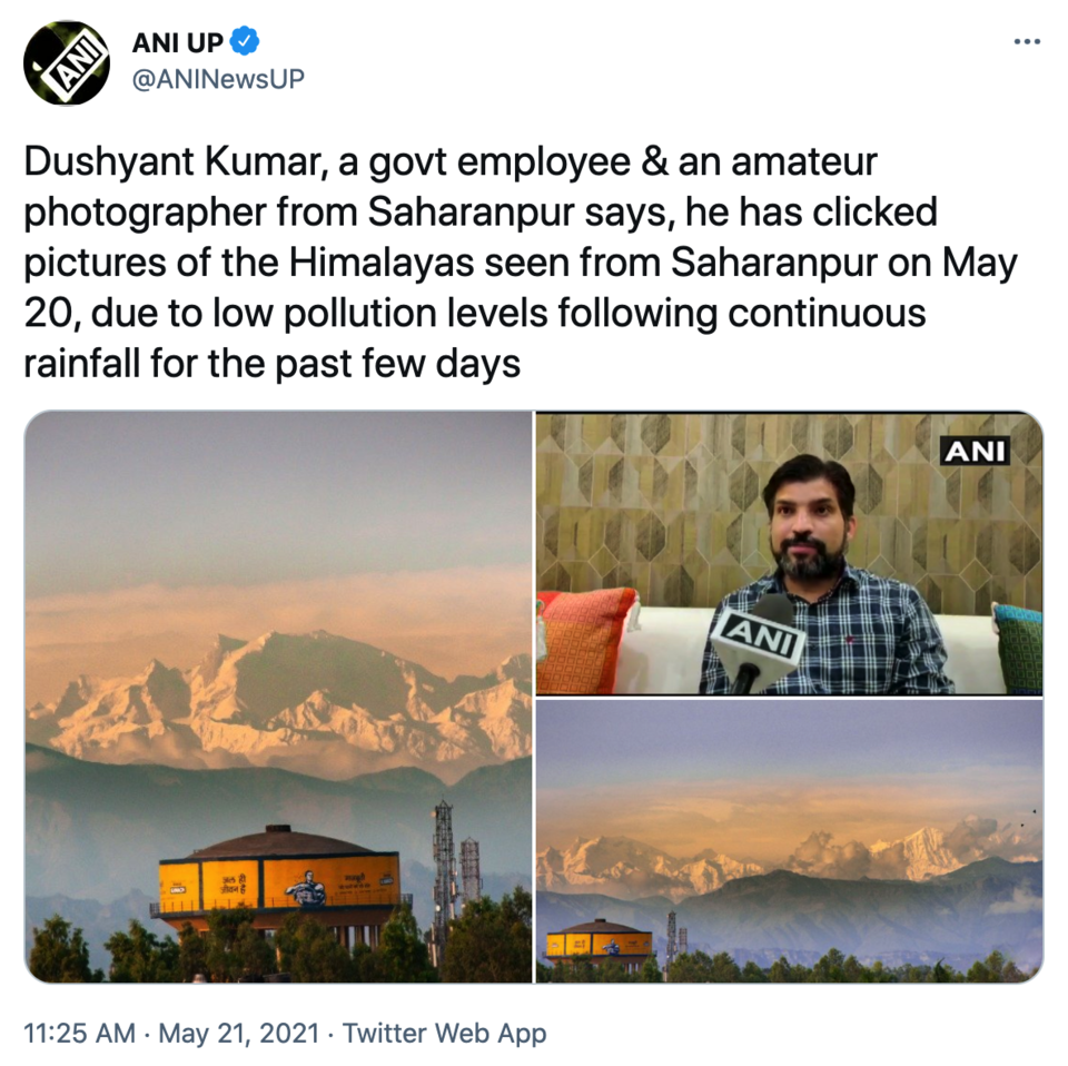 Photo of OMG: Snow-Capped Himalayas Visible From Uttar Pradesh’s Saharanpur 2/4 by Gunjan Upreti