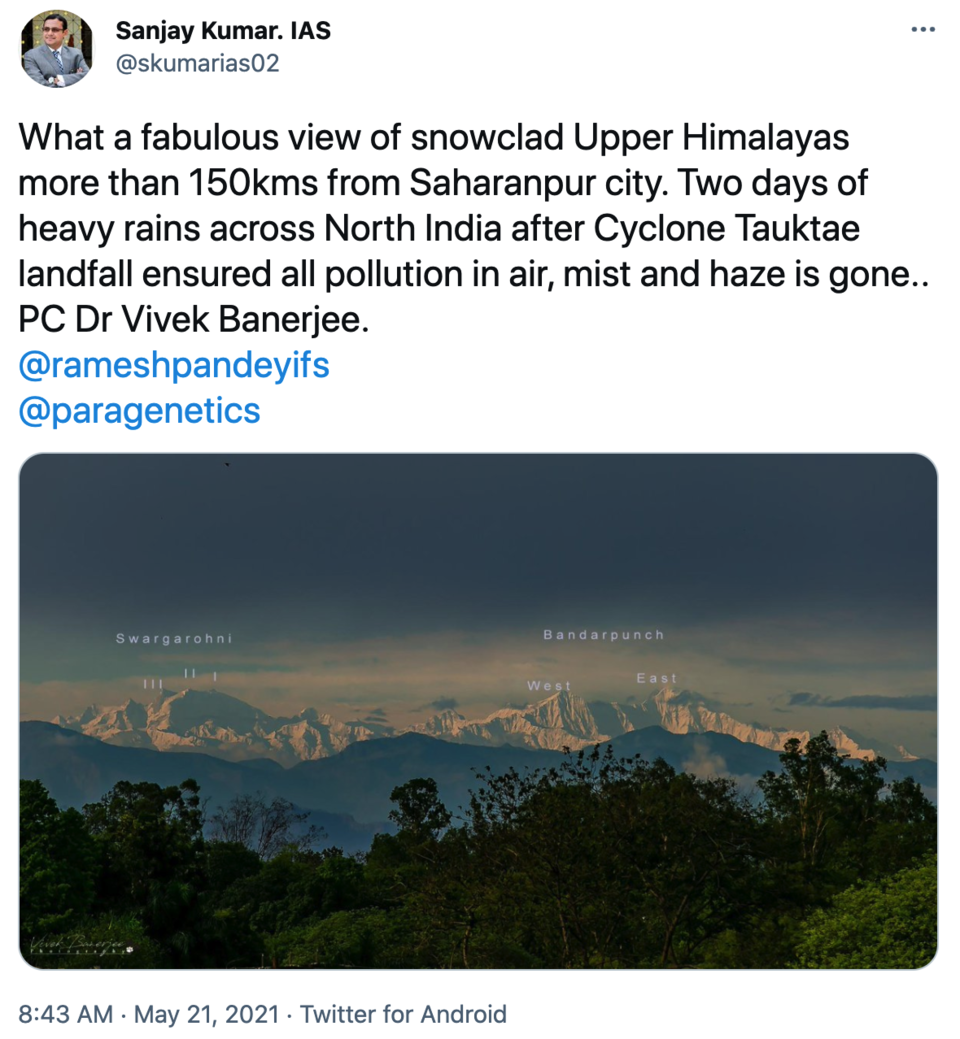 Photo of OMG: Snow-Capped Himalayas Visible From Uttar Pradesh’s Saharanpur 3/4 by Gunjan Upreti