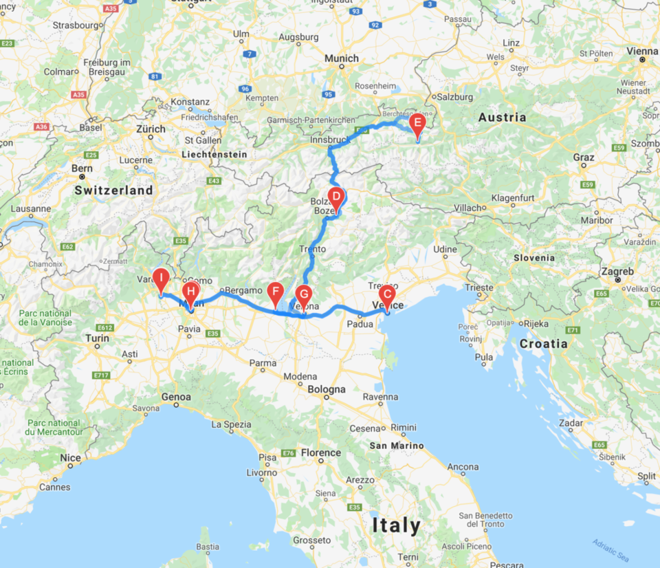 Photo of 10 Days Road Trip through Northern Italy and Austria with family 1/1 by RideOnDreams
