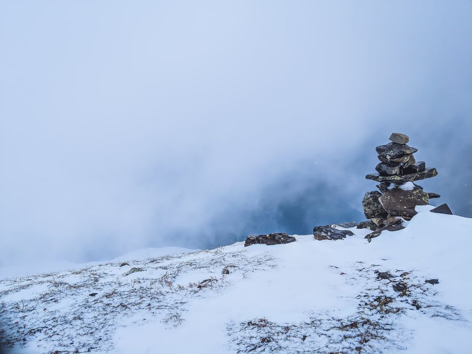 Photo of Sar Pass - A frozen lake, a ridge and snow slides at 14k feet by Mouna Nanaiah