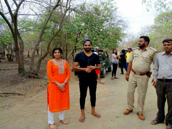 Photo of The Gir Night that Ravindra Jadeja Introduced Ravindra Jadeja with Three Lions 2/3 by Gir Safari Booking