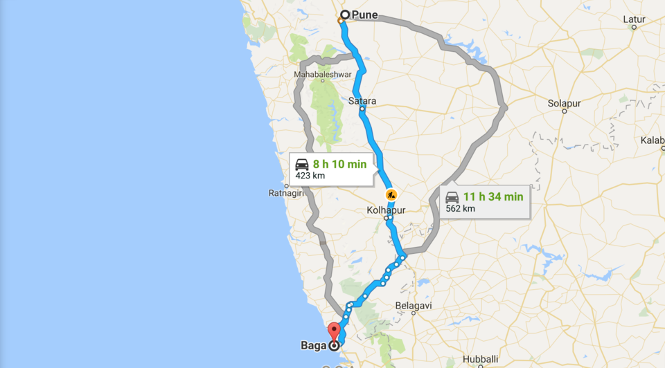 pune to goa road map Pune To Goa By Road Guide Distance Routemap Cost Tripoto pune to goa road map