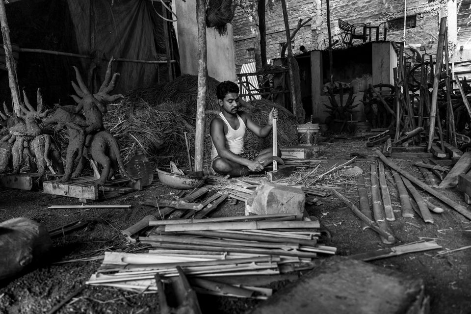 Photo of Photoblog - A Story of Durga Idol Makers , Indore 3/56 by Kshitish Pandey