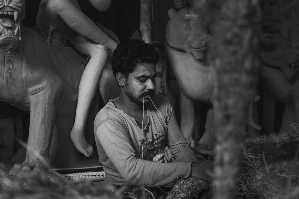 Photo of Photoblog - A Story of Durga Idol Makers , Indore 13/56 by Kshitish Pandey