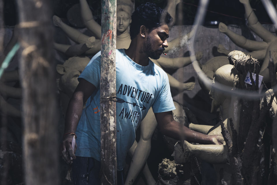 Photo of Photoblog - A Story of Durga Idol Makers , Indore 24/56 by Kshitish Pandey