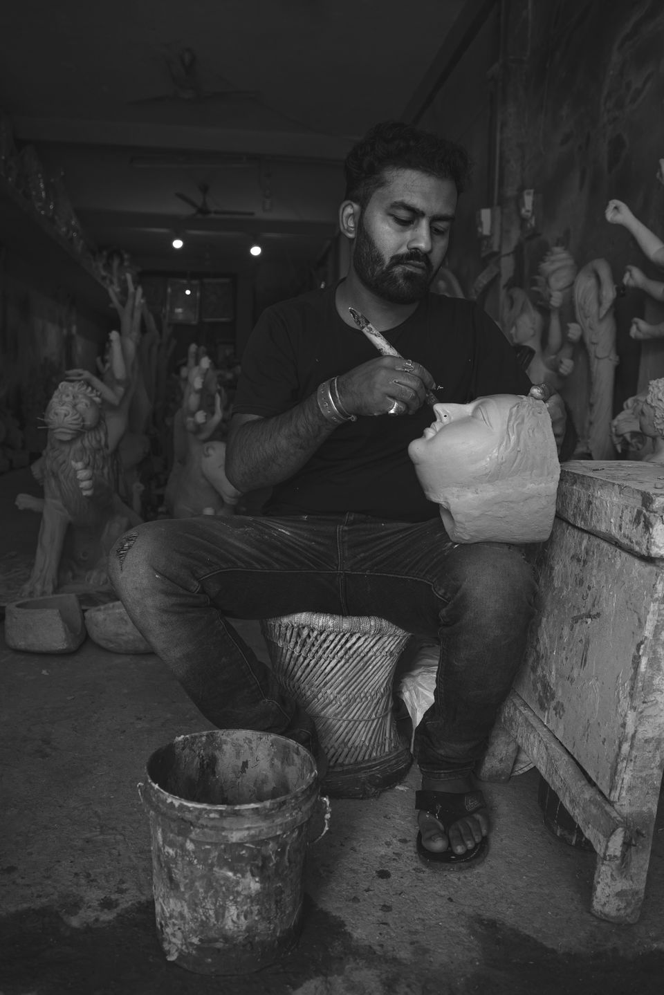 Photo of Photoblog - A Story of Durga Idol Makers , Indore 25/56 by Kshitish Pandey