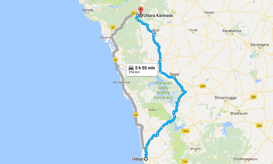 coastal karnataka tour map