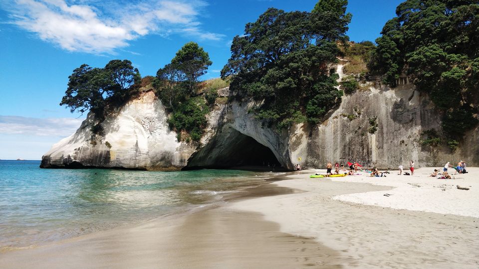 Photo of Cathedral Cove, New Zealand by Vaibhav Annam