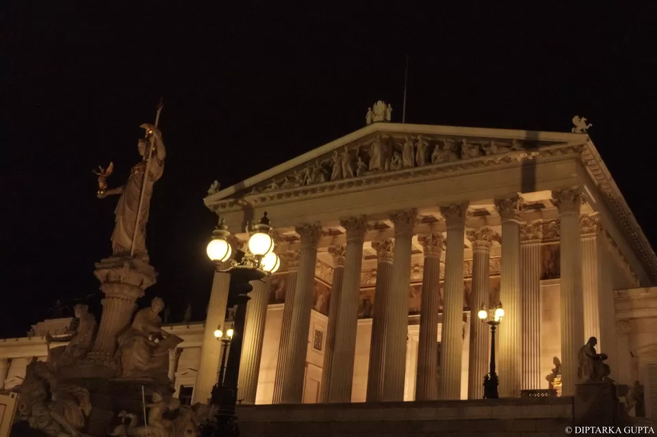 Photo of Austrian Parliament Building, Doktor-Karl-Renner-Ring, Vienna, Austria by Diptarka Gupta
