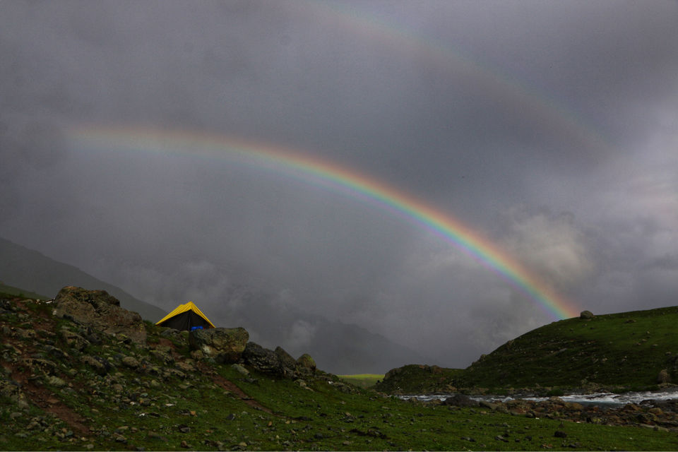 Photo of Rainbow amidst the dark clouds by Jennifer Lobo