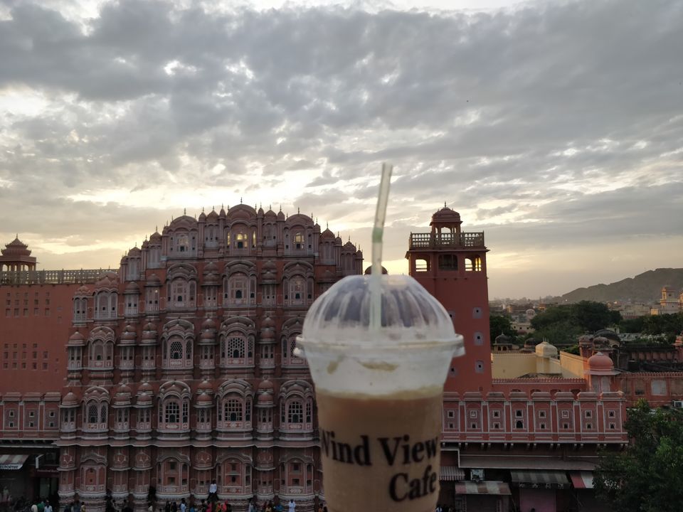 Get enchanted view of Hawa Mahal while sipping your favorite coffee at