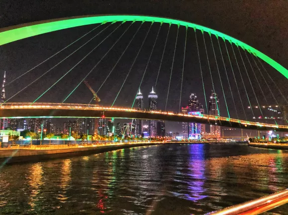 Photo of Dubai Water Canal Waterfall - Dubai - United Arab Emirates by Neha Kadam