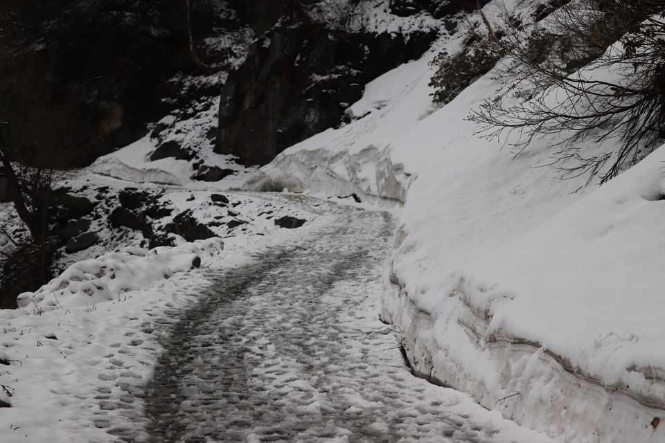 Photo of My mother's first meeting with Snow. Dalhousie Trek! Mcleodganj a hidden beauty , Dharamshala Wow! by Meditatingwanderer