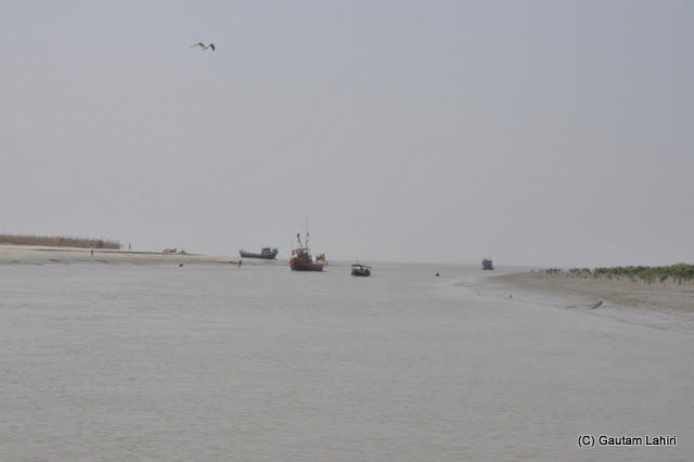 Photo of Bakkhali, oneness of river, sand and sea under the crimson sun by Gautam Lahiri