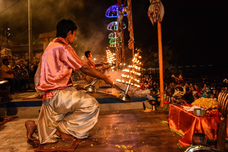 Photo of Ganga Aarti @Varanasi Ghat on the eve of holi: Picturesque by NIKHIL JAIN
