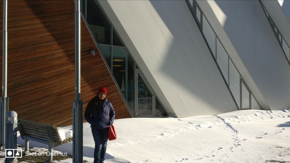 Photo of Tromso's arctic twins- Polaria and Cathedral by Rwittick Dutta