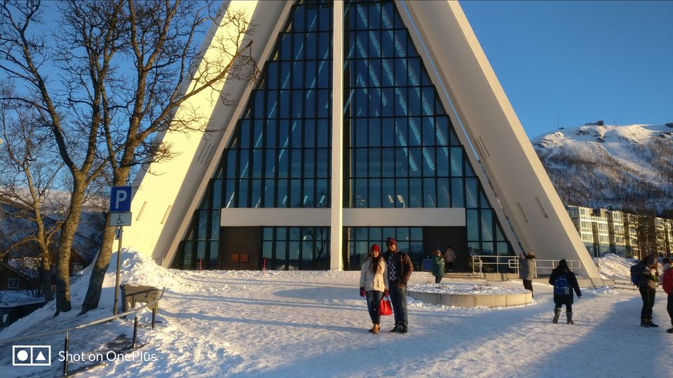 Photo of Tromso's arctic twins- Polaria and Cathedral by Rwittick Dutta