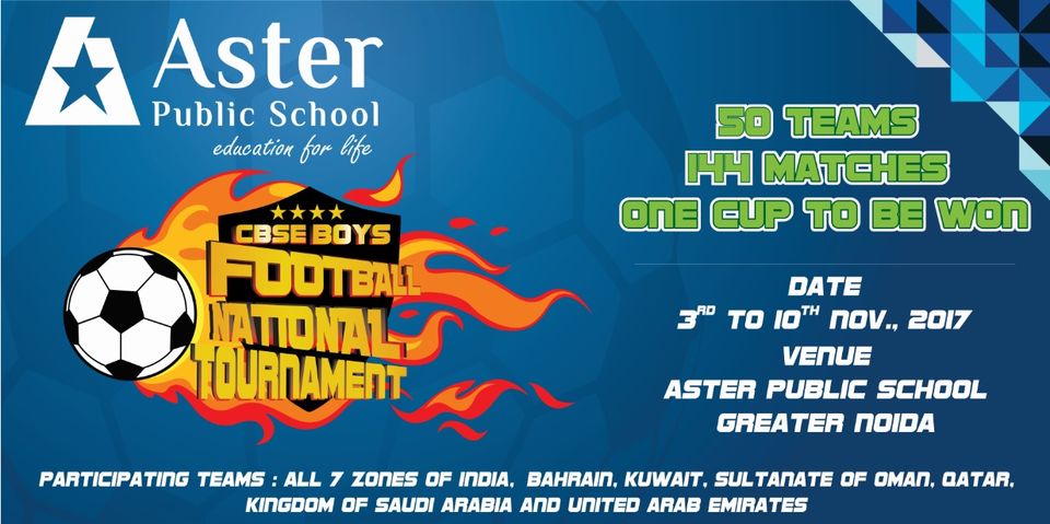 Photo of CBSE Boys Football National Tournament Held on 3 Nov 17 1/1 by Aster Institutions