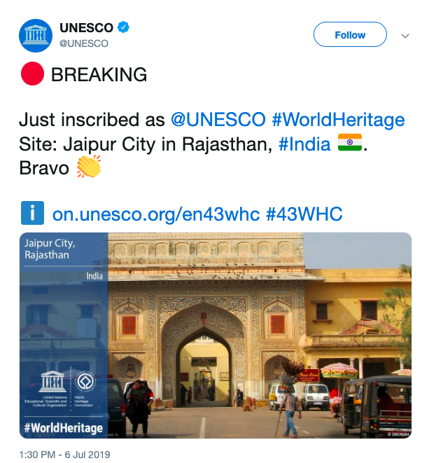Photo of Our Very Own Pink City Is Now a World Heritage Site! 1/2 by Siddharth Sujan