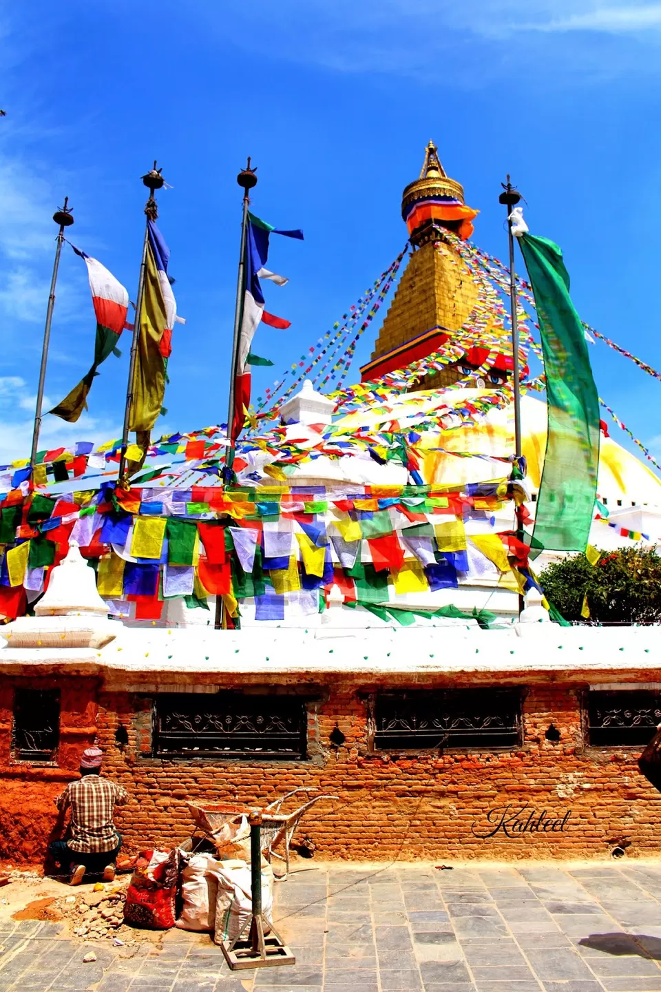 Photo of BoudhaNath Stupa, Kathmandu, Central Region, Nepal by Kahleel