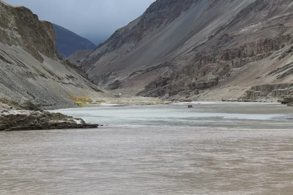 Photo of Confluence of Indus(right)and Zanskar(left) by Ravindra sharma