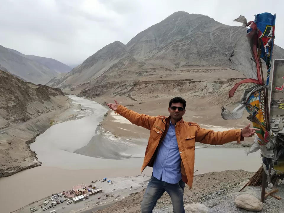 Photo of Confluence of Indus(right)and Zanskar(left) by Ravindra sharma