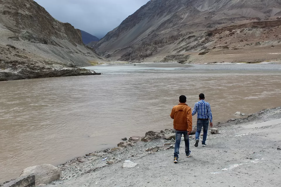 Photo of Confluence of Indus(right)and Zanskar(left) by Ravindra sharma
