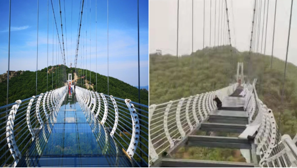 Photo of A Nightmare Come True: Tourist Left Dangling From China's Famed 330ft High Glass Bridge by Travelling Happily