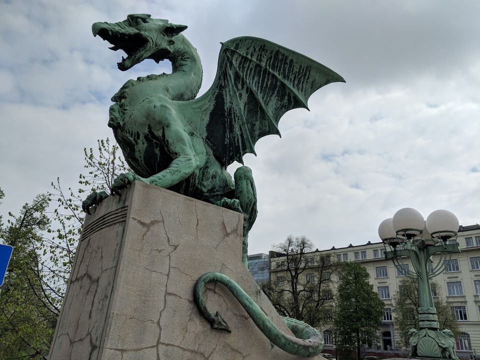 Photo of Dragon Bridge, Resljeva cesta, Ljubljana, Slovenia by Kavitha Preetha