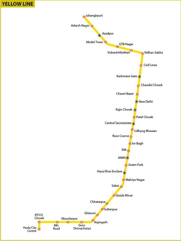 metro yellow line map Explore All Of Delhi On Metros Yellow Line Tripoto metro yellow line map