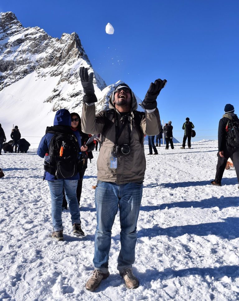 Photo of Learning to embrace the cold in Jungfrau, Switzerland by Ankita & Mohit