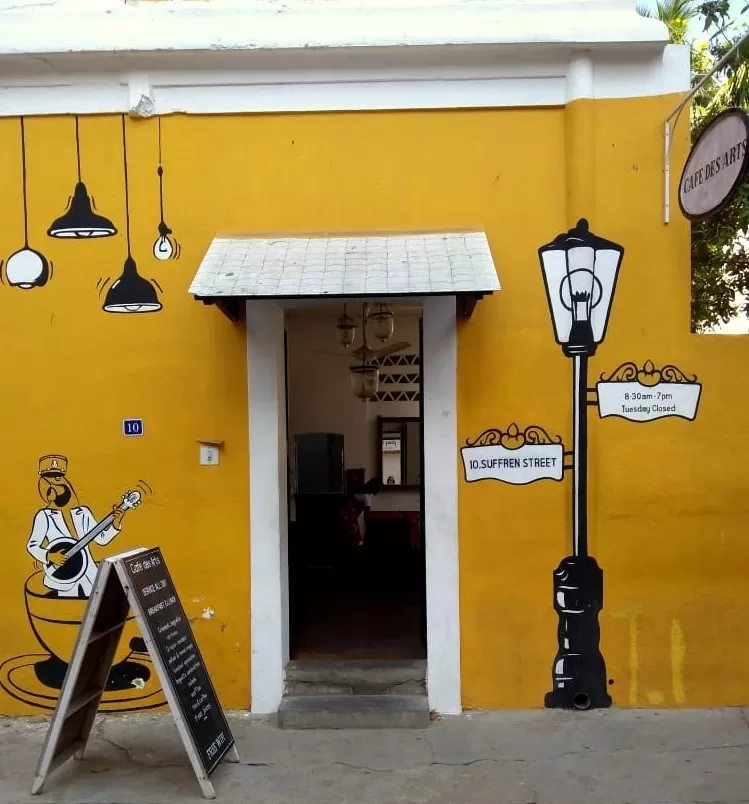 Photo of Cafe des Arts, Suffren Street, White Town, Puducherry, India by anila