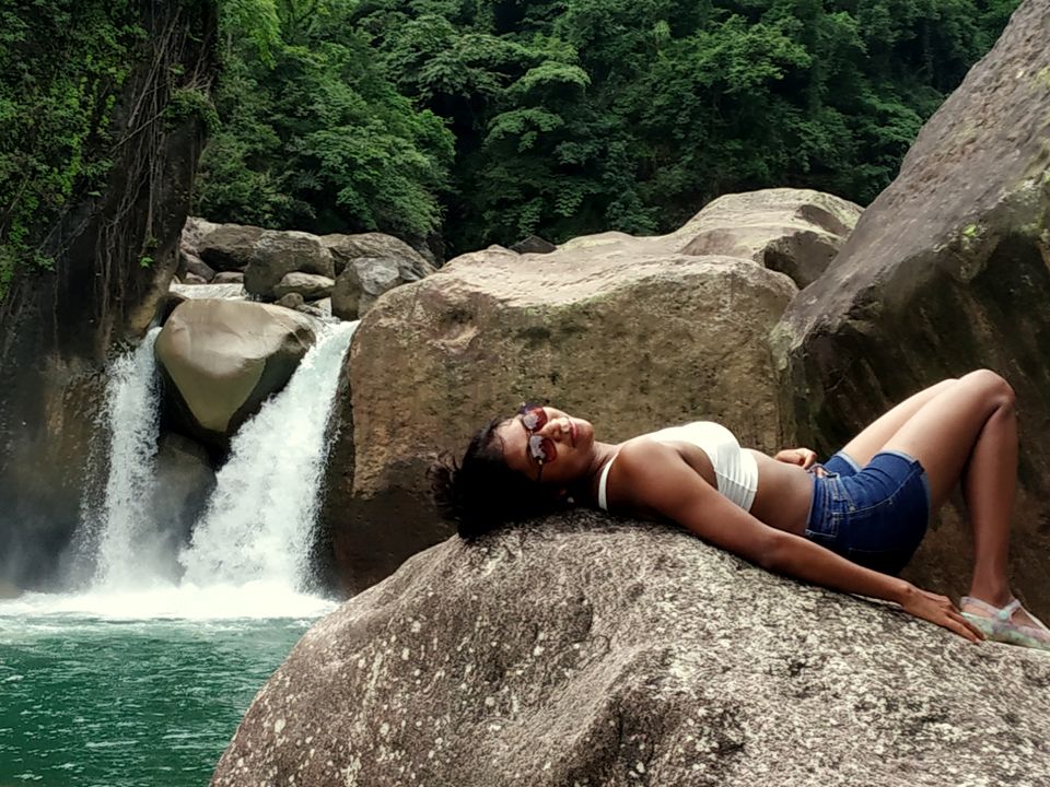 Photo of El Waterfall and Natural Swimming Pool, Meghalaya, India by anila