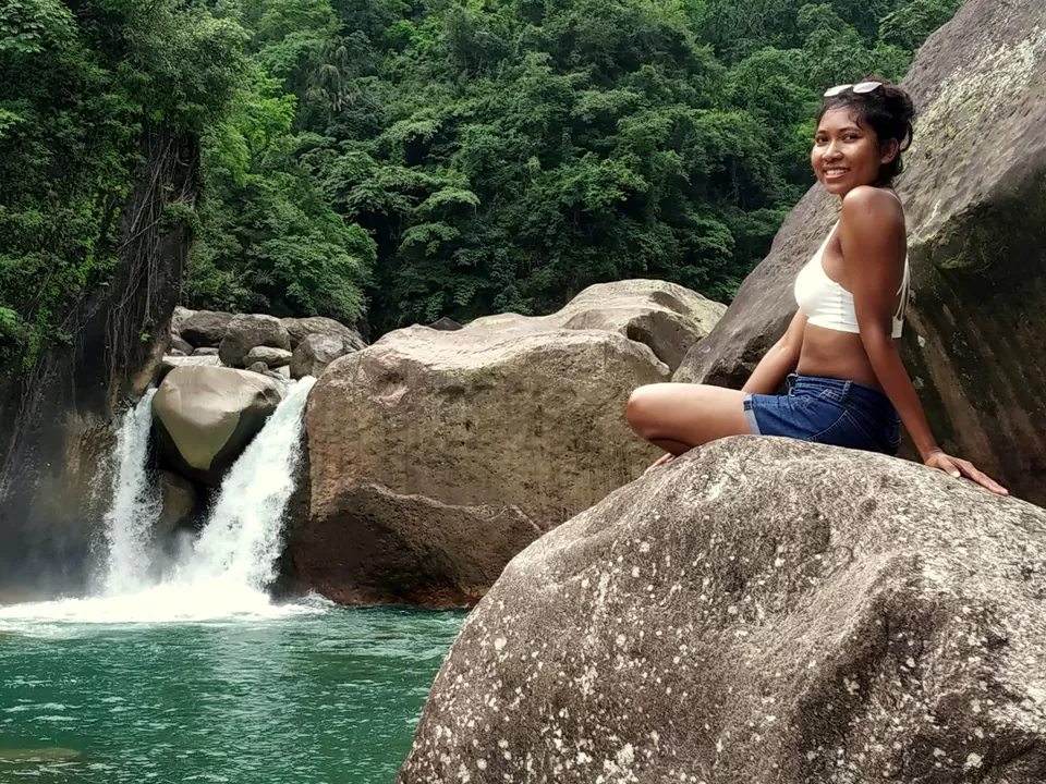 Photo of El Waterfall and Natural Swimming Pool, Meghalaya, India by anila