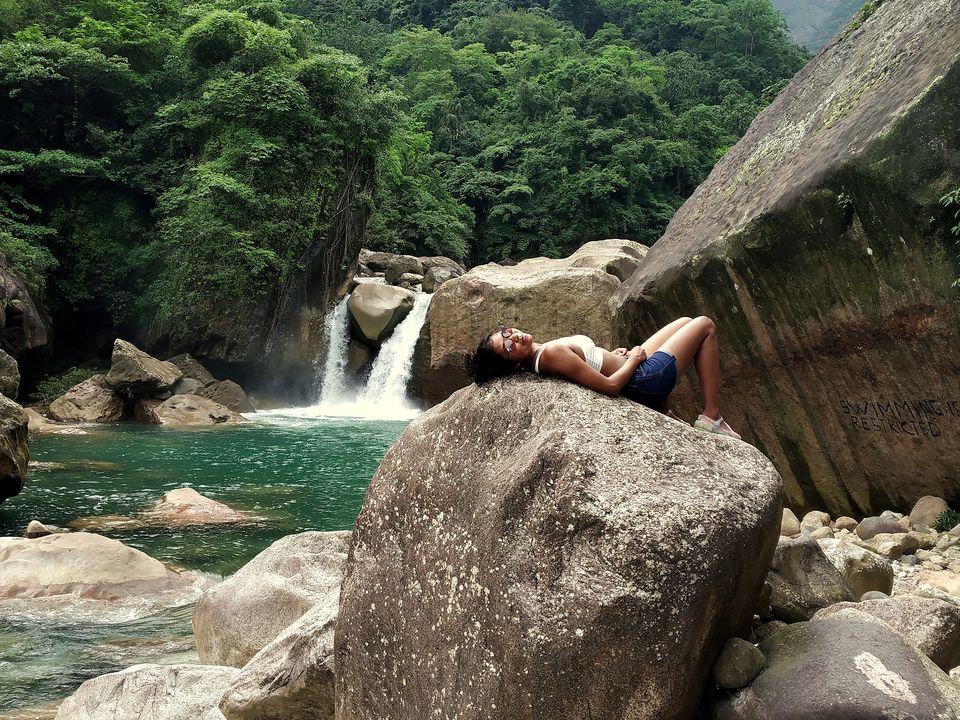 Photo of El Waterfall and Natural Swimming Pool, Meghalaya, India by anila